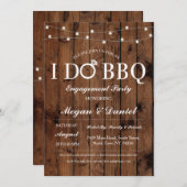 私はBBQの婚約のカップルのシャワーの木製の招待をします 招待状 (正面/裏面)