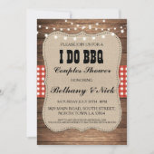 私はBBQの婚約のカップルのシャワーの素朴な招待をします 招待状 (正面)