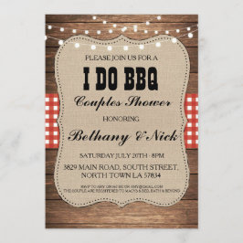 私はBBQの婚約のカップルのシャワーの素朴な招待をします 招待状