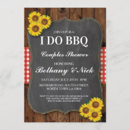 私はBBQの婚約のヒマワリの素朴で赤い招待をします 招待状