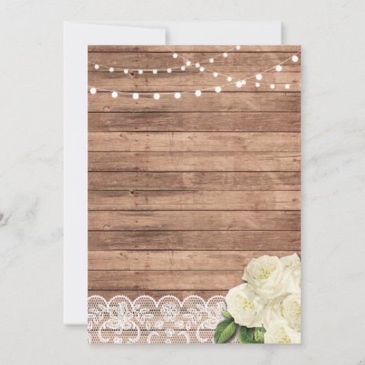 私はBBQの婚約のレースライト木製のパネルの招待をします 招待状 (裏面)