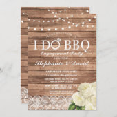 私はBBQの婚約のレースライト木製のパネルの招待をします 招待状 (正面/裏面)
