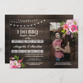 私はBBQの婚約パーティのカップルのシャワーの写真をします 招待状 (正面/裏面)