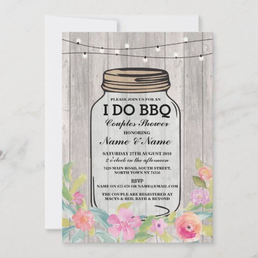 私はBBQの婚約パーティのカップルのシャワーの招待をします 招待状 (正面)