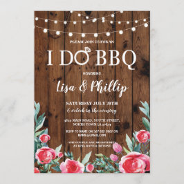 私はBBQの婚約パーティの花の木製のリングの招待をします 招待状
