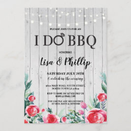 私はBBQの婚約パーティの花の木製のリングの招待をします 招待状