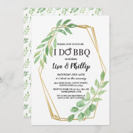 私はBBQの婚約パーティの金ゴールドフレームの葉をします 招待状