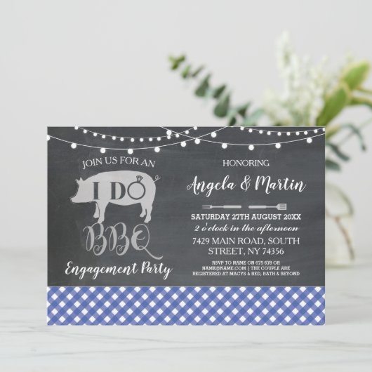 私はBBQの婚約パーティの青いシャワーの招待をします 招待状 (スタンド正面)