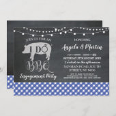 私はBBQの婚約パーティの青いシャワーの招待をします 招待状 (正面/裏面)