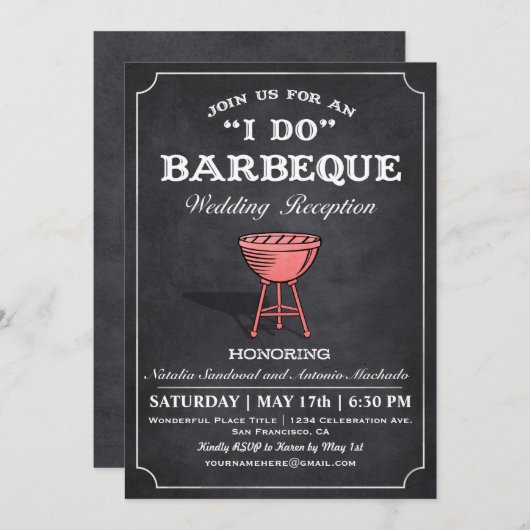 私はBBQの結婚披露宴の招待状をします 招待状 (正面/裏面)