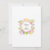 私はBBQの花のピンクのかわいらしい婚約の招待状をします 招待状 (裏面)