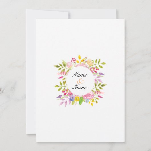 私はBBQの花のピンクのかわいらしい婚約の招待状をします 招待状 (裏面)