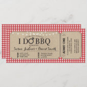 私はBBQの赤い婚約のチケットのパーティの招待状をします 招待状 (正面/裏面)