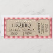 私はBBQの赤い婚約のチケットのパーティの招待状をします 招待状 (正面)