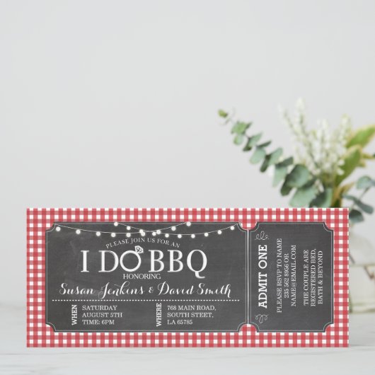私はBBQの赤い婚約のチョークのチケットの招待状をします 招待状 (スタンド正面)