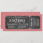 私はBBQの赤い婚約のチョークのチケットの招待状をします 招待状 (正面/裏面)