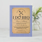私はBBQの青いヴィンテージのパーティーの婚約の招待状をします 招待状 (スタンド正面)
