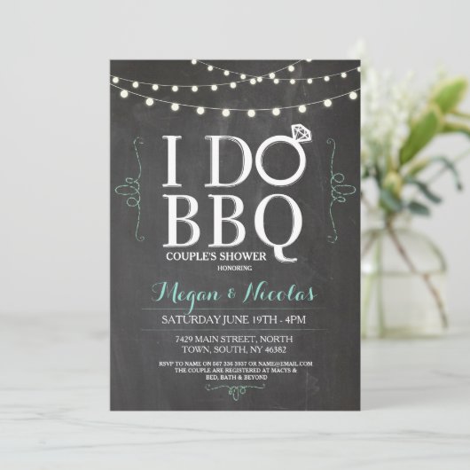 私はBBQの黒板のミントの婚約パーティの招待をします 招待状 (スタンド正面)