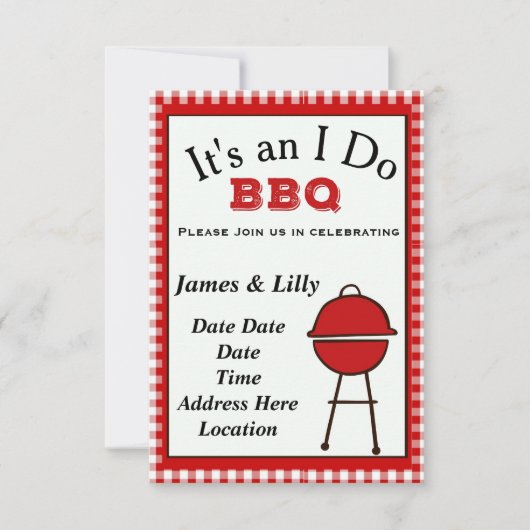 私はBBQをします 招待状 (正面)