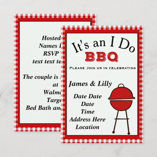 私はBBQをします 招待状 (正面/裏面)