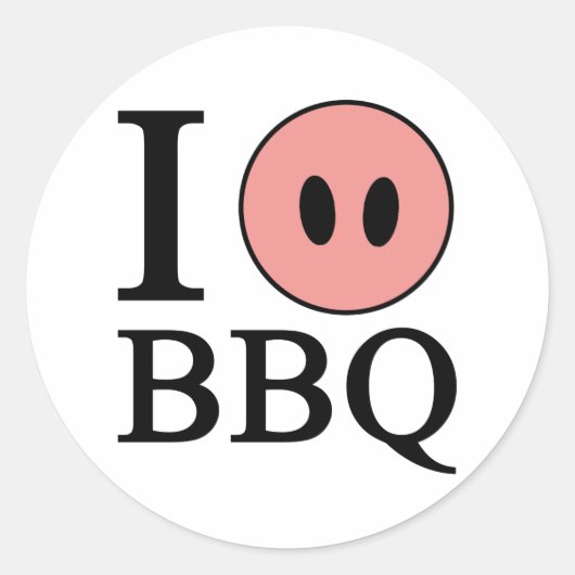 私はBBQを愛します ラウンドシール (正面)