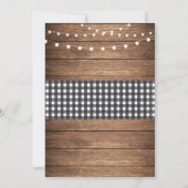 私はBBQカップルのギンガム素朴招待状 招待状 (裏面)