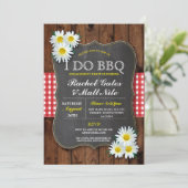 私はBBQカップルのシャワーチョークデイジー花招待状 招待状 (スタンド正面)