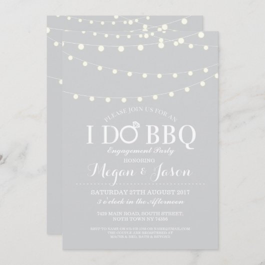 私はBBQカップルのシャワーパーティーライト招待状 招待状 (正面/裏面)