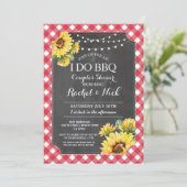 私はBBQカップルのシャワーヒマワリのギンガムをする 招待状 (スタンド正面)
