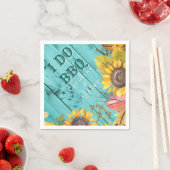 私はBBQカップルはシャワーウッド素朴のヒマワリ スタンダードカクテルナプキン (インサイチュ)