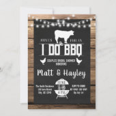 私はBBQカップルシャワー国木製の黒板を行う 招待状 (正面)