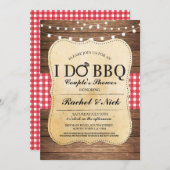 私はBBQカップルシャワー素朴ライト招待状 招待状 (正面/裏面)