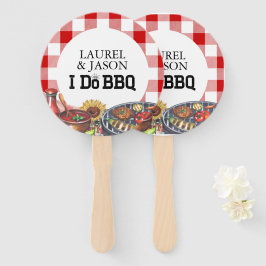 私はBBQカップル素朴シャワーパーティーギンガムを行う ハンドファン