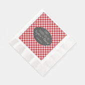 私はBBQギンガムチョーク素朴婚約モノグラムをする 縁ありランチョンナプキン (角)