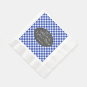 私はBBQギンガムチョーク素朴婚約モノグラムをする 縁ありランチョンナプキン (角)