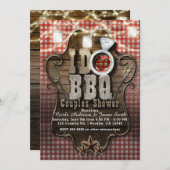 私はBBQギンガムメイソンジャースカップルのシャワーを行う 招待状 (正面/裏面)
