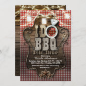 私はBBQギンガム素朴メイソンJarsブライダルシャワー 招待状 (正面/裏面)
