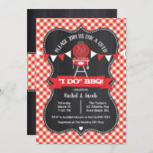 私はBBQチャルクボア結婚の婚約パーティ 招待状 (正面/裏面)