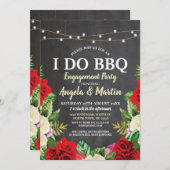 私はBBQチョークレッドローズチョークフローラシャワー招待状 招待状 (正面/裏面)