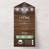 私はBBQピンクとブルーコスモス素朴の結婚を オールインワン招待状 (内側)