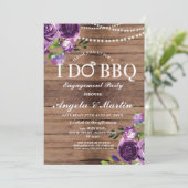 私はBBQ婚約カップルのシャワーパープルフローラ 招待状 (スタンド正面)