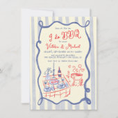 私はBBQ婚約リハーサルのディナーハンドドロー 招待状 (正面)