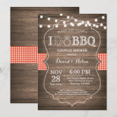 私はBBQ招待状の素朴結婚婚約 招待状 (正面/裏面)