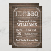 私はBBQ招待状素朴の結婚従事 招待状 (正面/裏面)