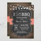 私はBBQ招待状素朴の結婚従事 招待状 (正面/裏面)