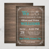 私はBBQ招待状素朴ティール（緑がかった色）結婚の契約 招待状 (正面/裏面)