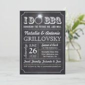 私はBBQ招待状 |シャルボード&ダイヤモンドリングや輪 招待状 (スタンド正面)