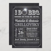 私はBBQ招待状 |シャルボード&ダイヤモンドリングや輪 招待状 (正面/裏面)