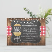 私はBBQ赤金ゴールドチョークカップルのシャワー招待状 招待状 (スタンド正面)