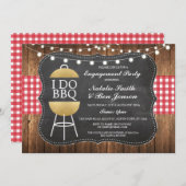 私はBBQ赤金ゴールドチョークカップルのシャワー招待状 招待状 (正面/裏面)
